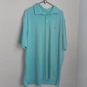 Vineyard Vines Shirts Men XL Light Blue & White Polo Performance Versatile Offic